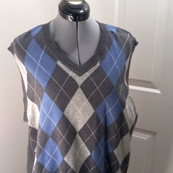 Club Room, Pullover Argyle Vest 100% Cotton Size XL - Picture 1 of 4